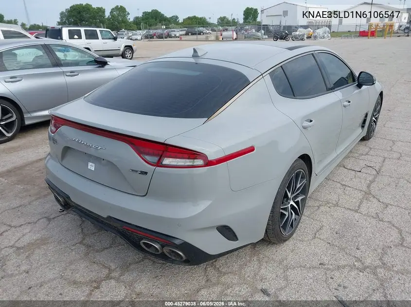 2022 Kia Stinger Gt-Line VIN: KNAE35LD1N6106547 Lot: 45279038