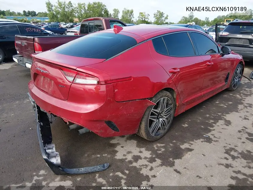 2022 Kia Stinger Gt1 VIN: KNAE45LCXN6109189 Lot: 45317117