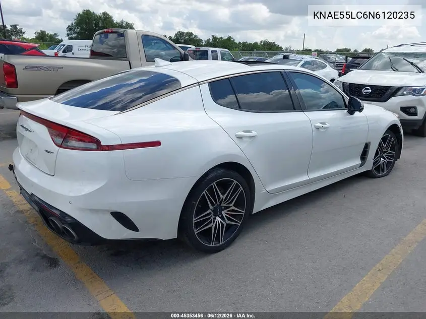 2022 Kia Stinger Gt2 VIN: KNAE55LC6N6120235 Lot: 45353456