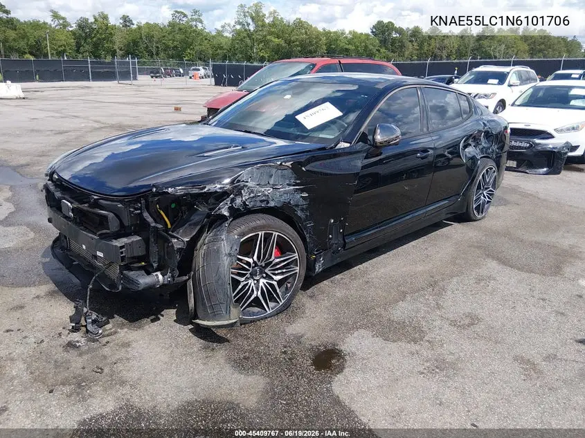 2022 Kia Stinger Gt2 VIN: KNAE55LC1N6101706 Lot: 45409767