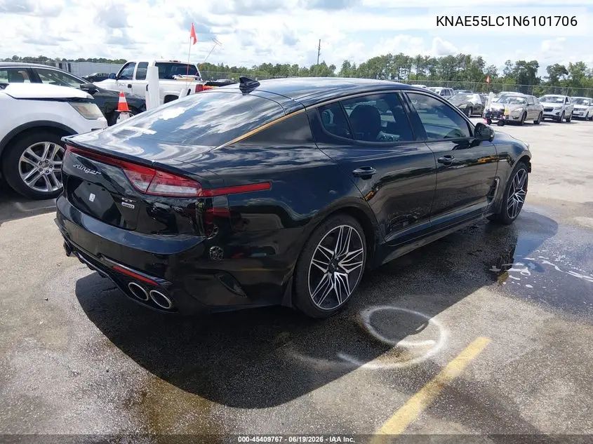 2022 Kia Stinger Gt2 VIN: KNAE55LC1N6101706 Lot: 45409767