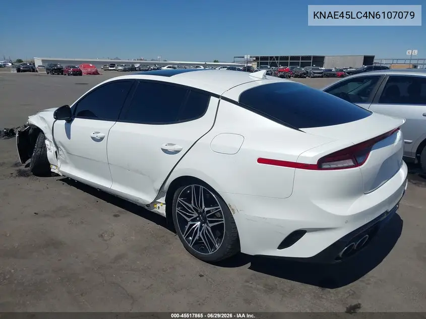 2022 Kia Stinger Gt1 VIN: KNAE45LC4N6107079 Lot: 45517865