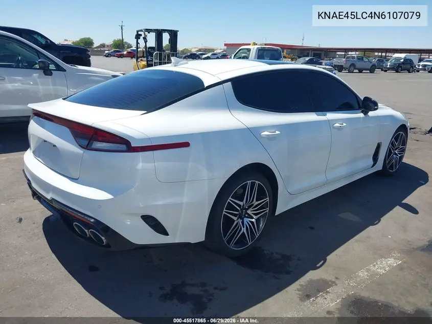2022 Kia Stinger Gt1 VIN: KNAE45LC4N6107079 Lot: 45517865