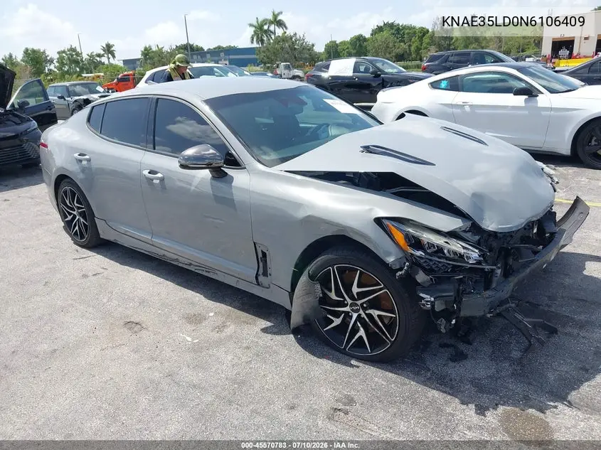 2022 Kia Stinger Gt-Line VIN: KNAE35LD0N6106409 Lot: 45570783