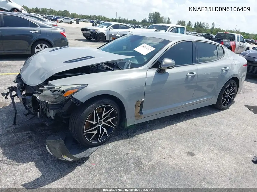 2022 Kia Stinger Gt-Line VIN: KNAE35LD0N6106409 Lot: 45570783