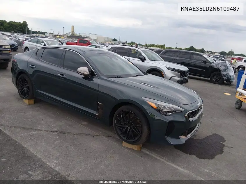 2022 Kia Stinger Gt-Line VIN: KNAE35LD2N6109487 Lot: 45583862