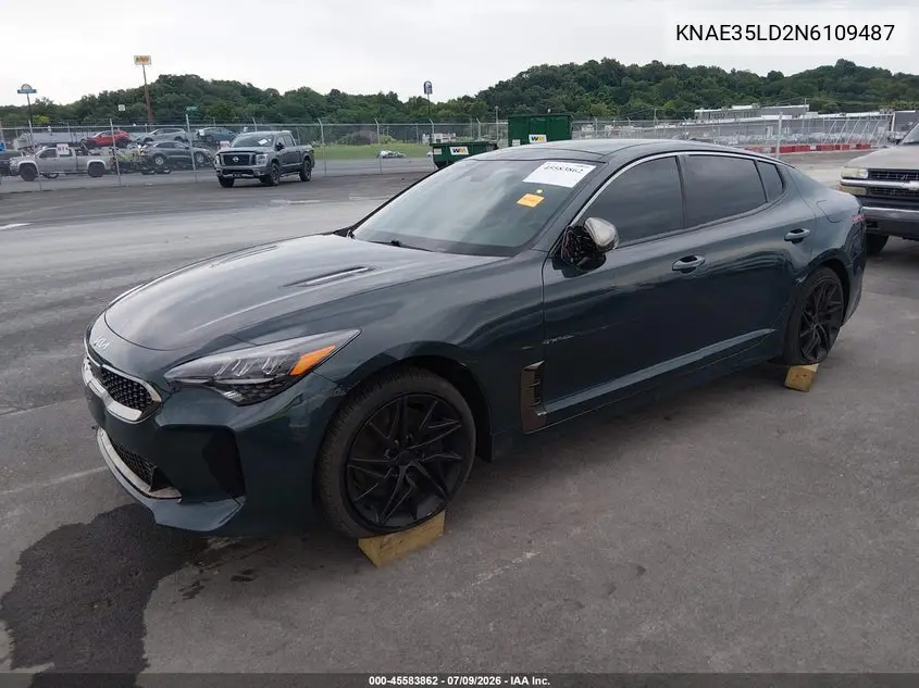 2022 Kia Stinger Gt-Line VIN: KNAE35LD2N6109487 Lot: 45583862