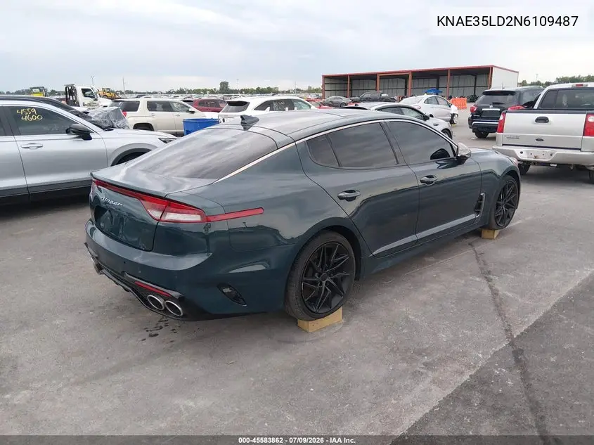 2022 Kia Stinger Gt-Line VIN: KNAE35LD2N6109487 Lot: 45583862