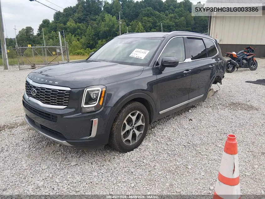 2020 Kia Telluride Ex VIN: 5XYP3DHC3LG003386 Lot: 45311528