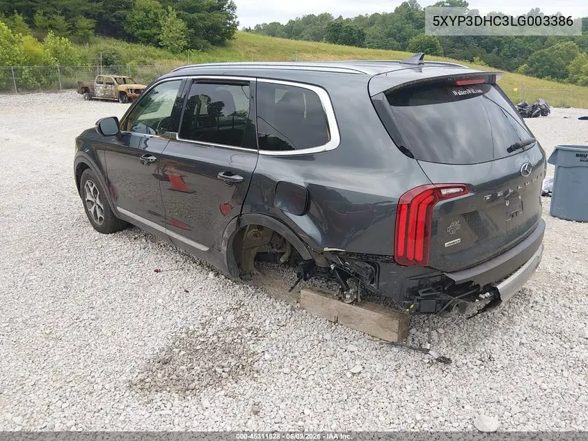 2020 Kia Telluride Ex VIN: 5XYP3DHC3LG003386 Lot: 45311528
