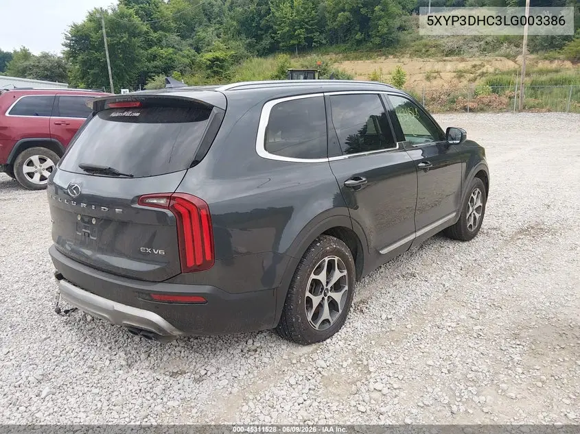 2020 Kia Telluride Ex VIN: 5XYP3DHC3LG003386 Lot: 45311528