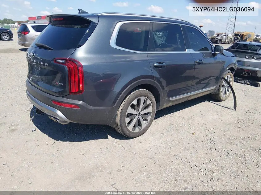 2020 Kia Telluride S VIN: 5XYP64HC2LG036094 Lot: 45537575