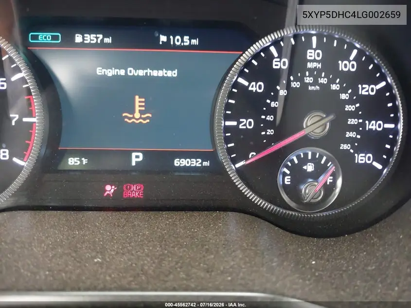 2020 Kia Telluride Sx VIN: 5XYP5DHC4LG002659 Lot: 45562742
