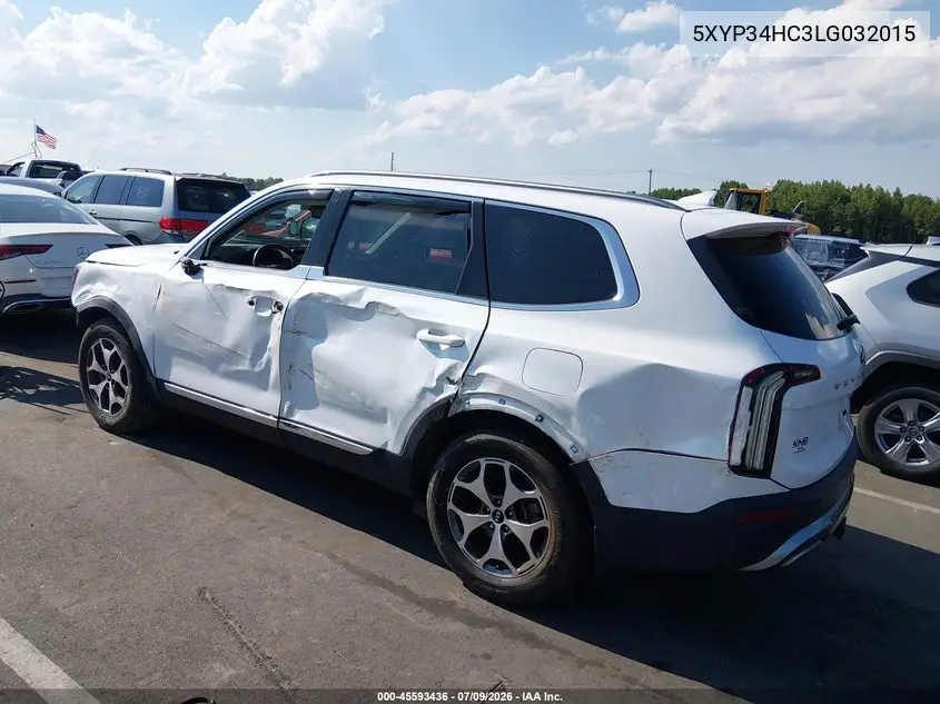 2020 Kia Telluride Ex VIN: 5XYP34HC3LG032015 Lot: 45593436