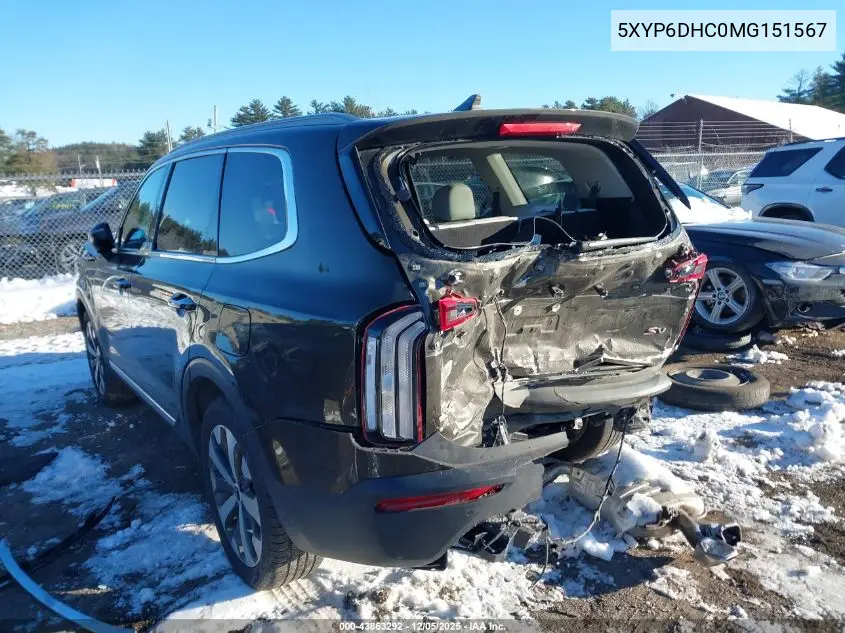5XYP6DHC0MG151567 2021 Kia Telluride S
