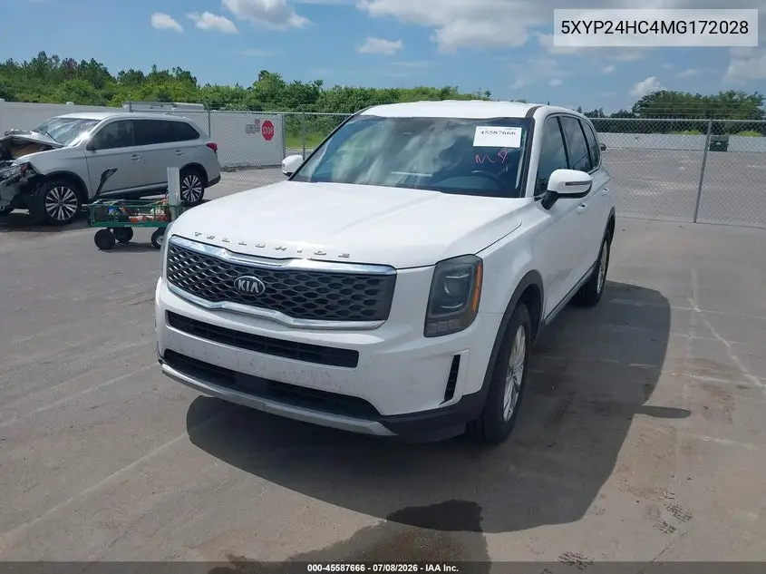 2021 Kia Telluride Lx VIN: 5XYP24HC4MG172028 Lot: 45587666
