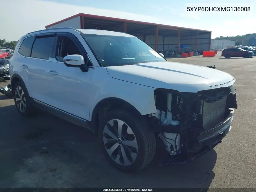 2021 Kia Telluride S VIN: 5XYP6DHCXMG136008 Lot: 45595653