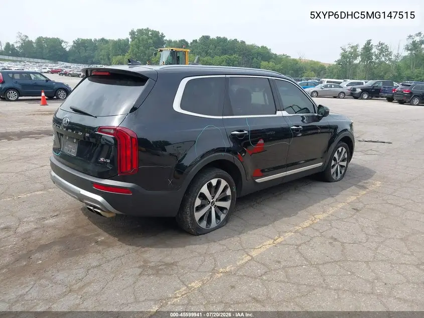 2021 Kia Telluride S VIN: 5XYP6DHC5MG147515 Lot: 45599941