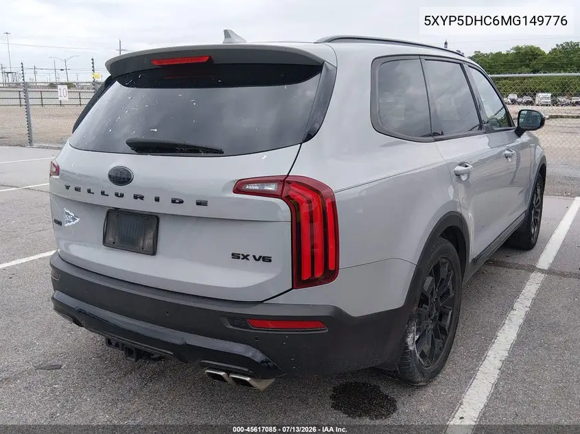 2021 Kia Telluride Sx VIN: 5XYP5DHC6MG149776 Lot: 45617085