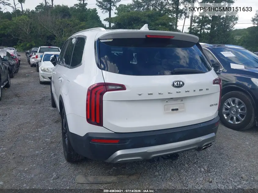 2021 Kia Telluride Sx VIN: 5XYP54HC5MG151633 Lot: 45630421