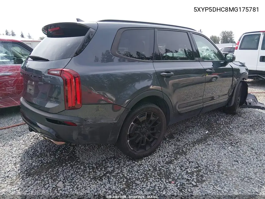2021 Kia Telluride Sx VIN: 5XYP5DHC8MG175781 Lot: 45671526
