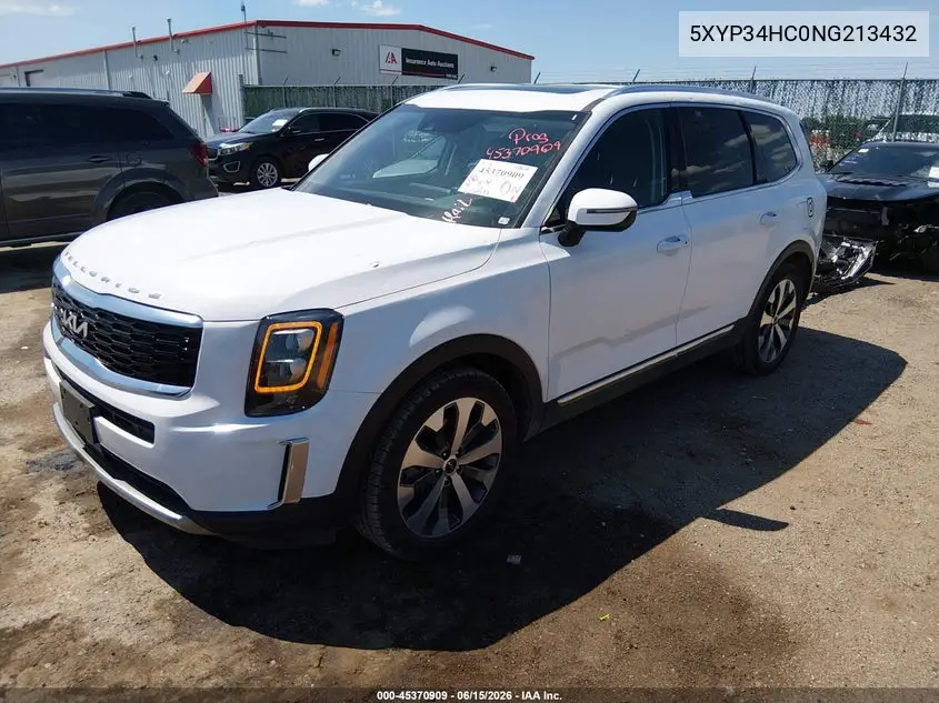 2022 Kia Telluride Ex VIN: 5XYP34HC0NG213432 Lot: 45370909