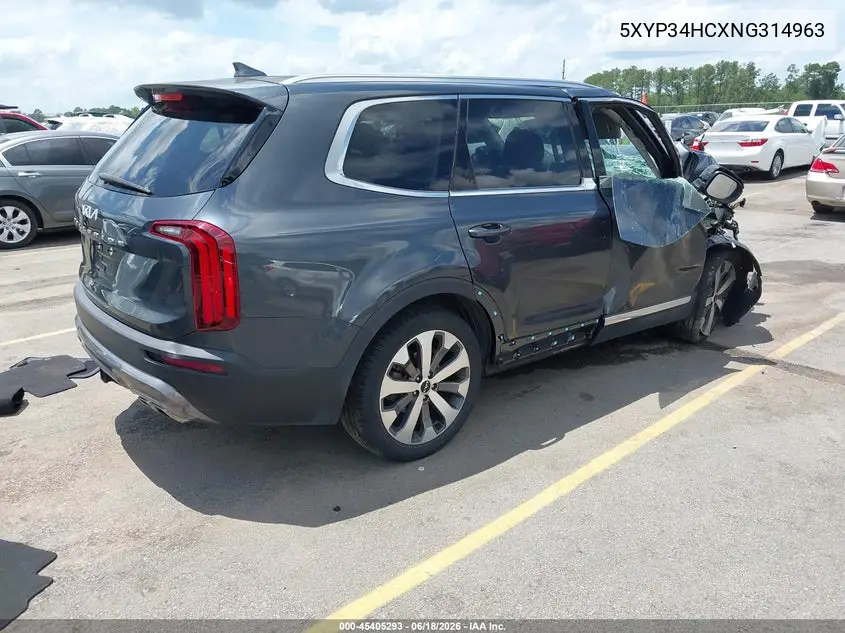 2022 Kia Telluride Ex VIN: 5XYP34HCXNG314963 Lot: 45405293