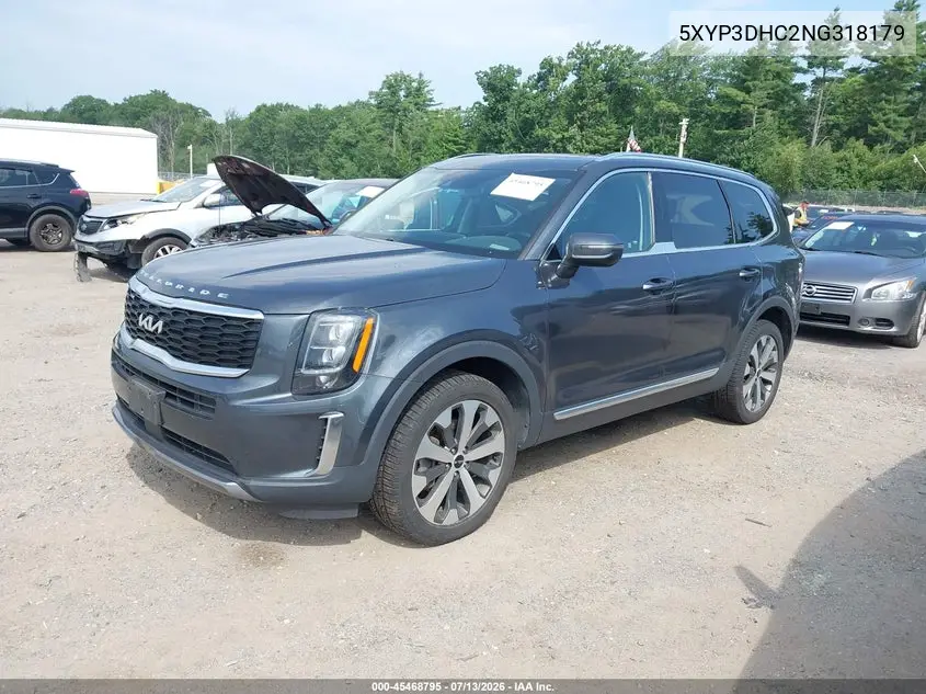 2022 Kia Telluride Ex VIN: 5XYP3DHC2NG318179 Lot: 45468795