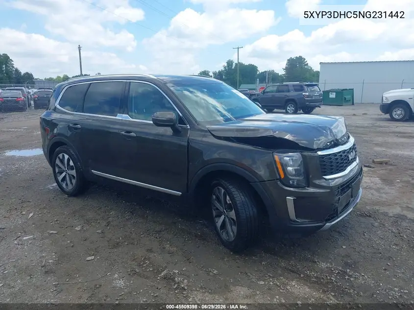 2022 Kia Telluride Ex VIN: 5XYP3DHC5NG231442 Lot: 45509398
