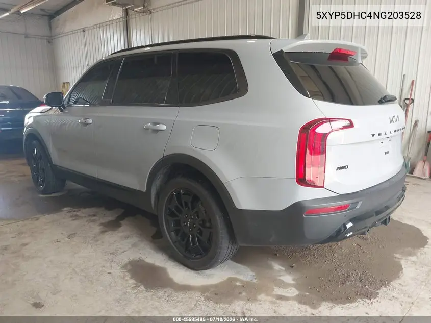 2022 Kia Telluride Sx VIN: 5XYP5DHC4NG203528 Lot: 45585485