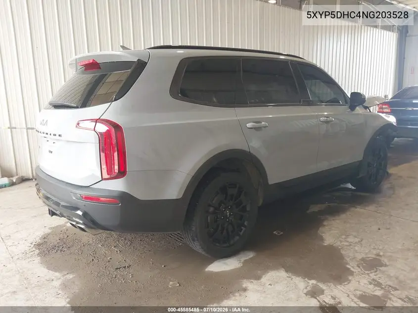 2022 Kia Telluride Sx VIN: 5XYP5DHC4NG203528 Lot: 45585485