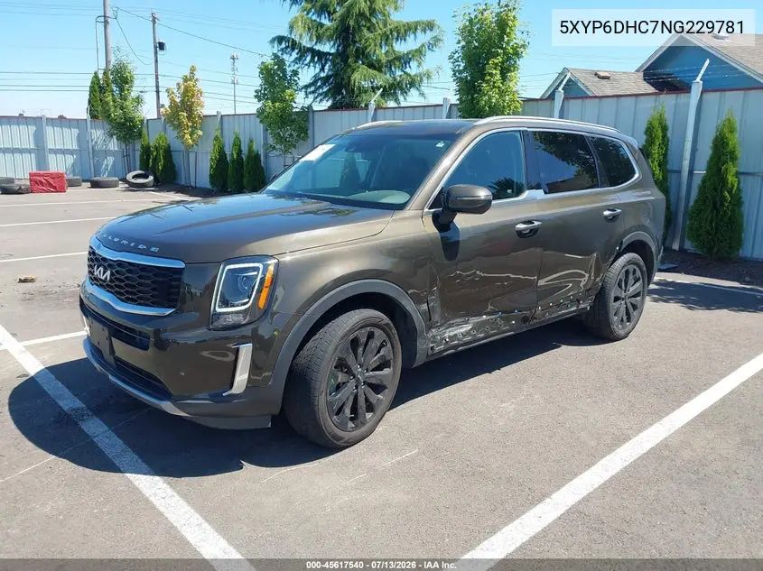 2022 Kia Telluride S VIN: 5XYP6DHC7NG229781 Lot: 45617540