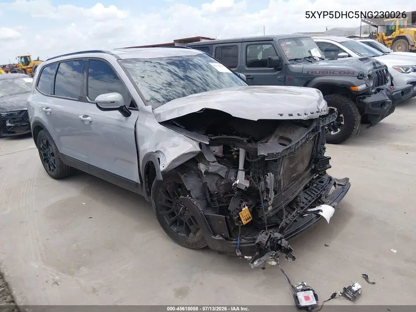 2022 Kia Telluride Sx VIN: 5XYP5DHC5NG230026 Lot: 45618058