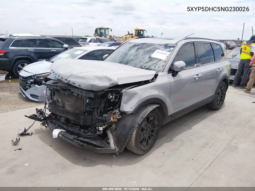 2022 Kia Telluride Sx VIN: 5XYP5DHC5NG230026 Lot: 45618058
