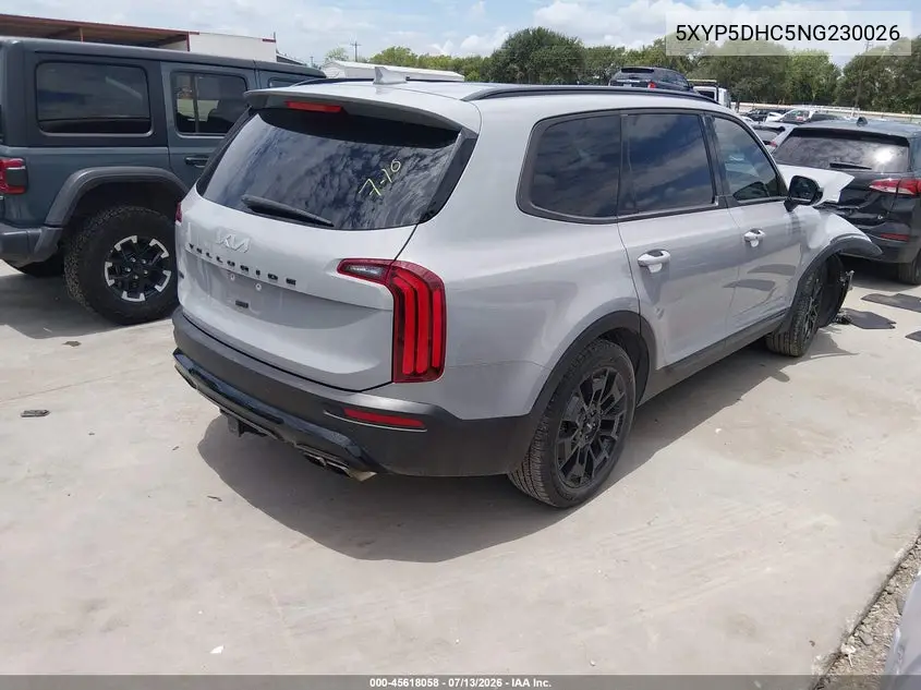 2022 Kia Telluride Sx VIN: 5XYP5DHC5NG230026 Lot: 45618058