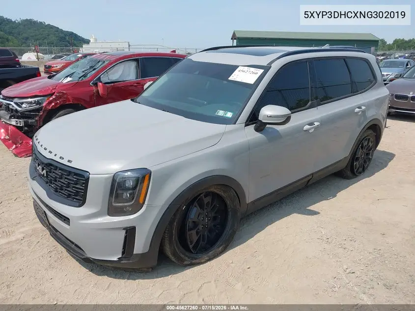 2022 Kia Telluride Ex VIN: 5XYP3DHCXNG302019 Lot: 45627260