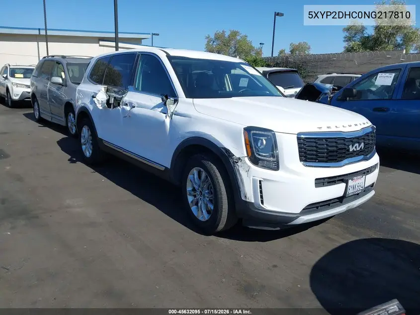 2022 Kia Telluride Lx VIN: 5XYP2DHC0NG217810 Lot: 45632095
