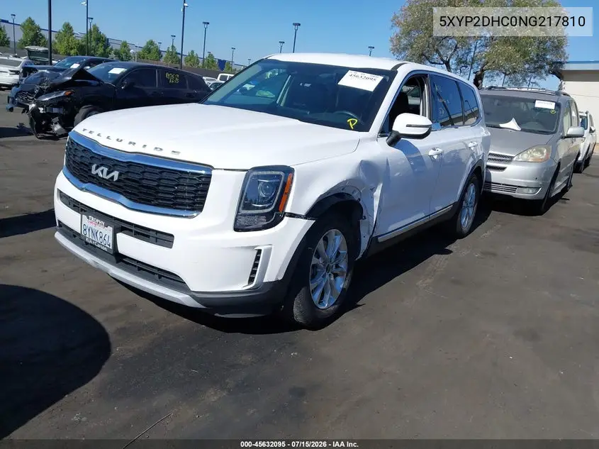 2022 Kia Telluride Lx VIN: 5XYP2DHC0NG217810 Lot: 45632095