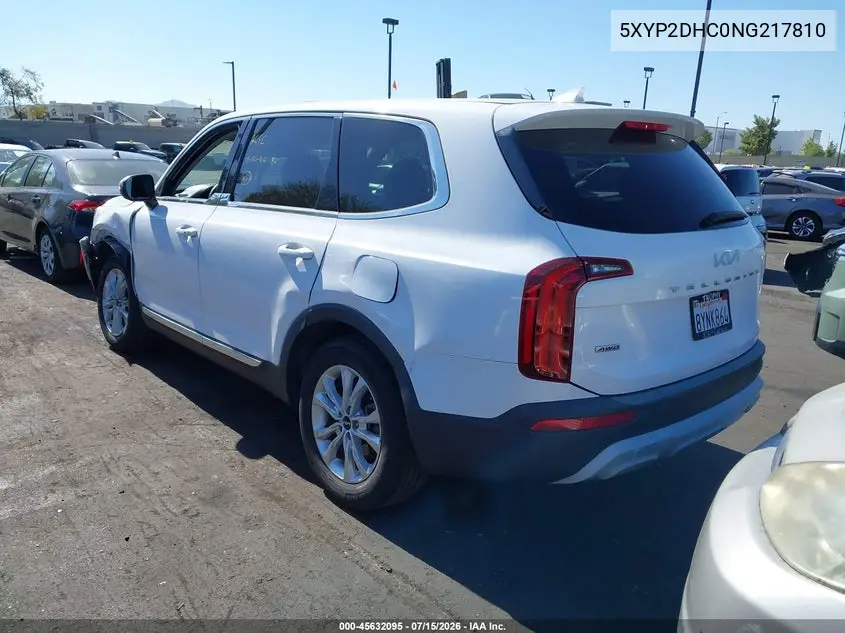 2022 Kia Telluride Lx VIN: 5XYP2DHC0NG217810 Lot: 45632095