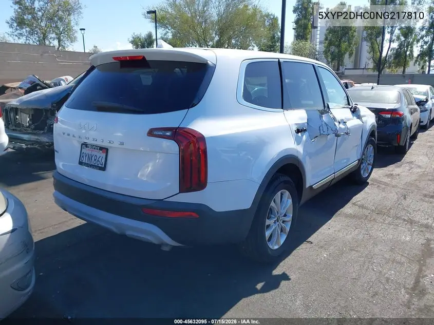 2022 Kia Telluride Lx VIN: 5XYP2DHC0NG217810 Lot: 45632095