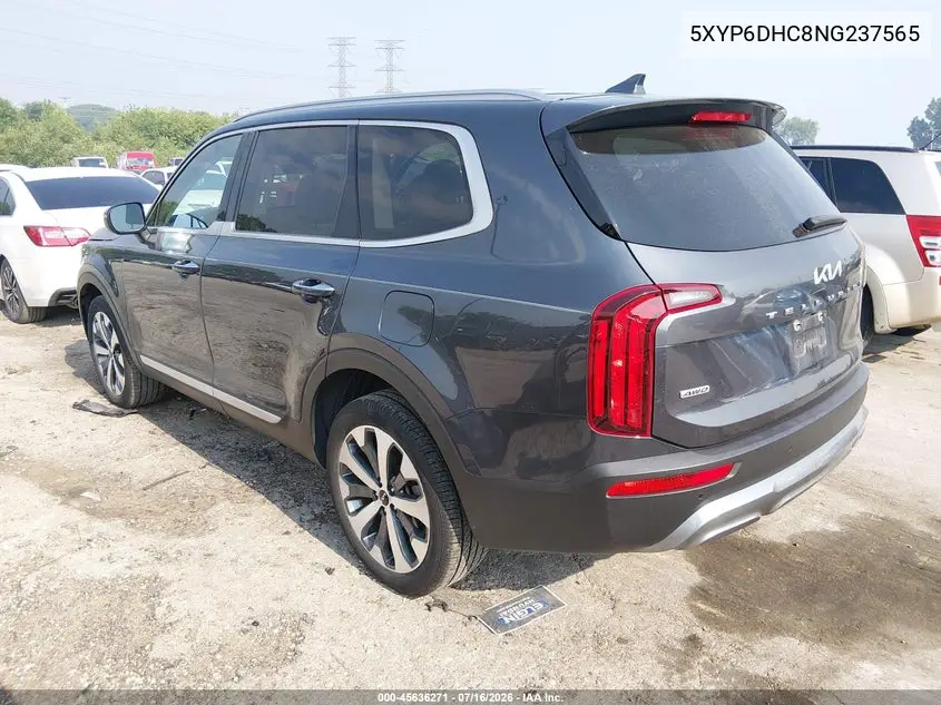 2022 Kia Telluride S VIN: 5XYP6DHC8NG237565 Lot: 45636271