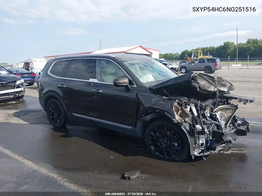 2022 Kia Telluride Sx VIN: 5XYP54HC6NG251516 Lot: 45640553