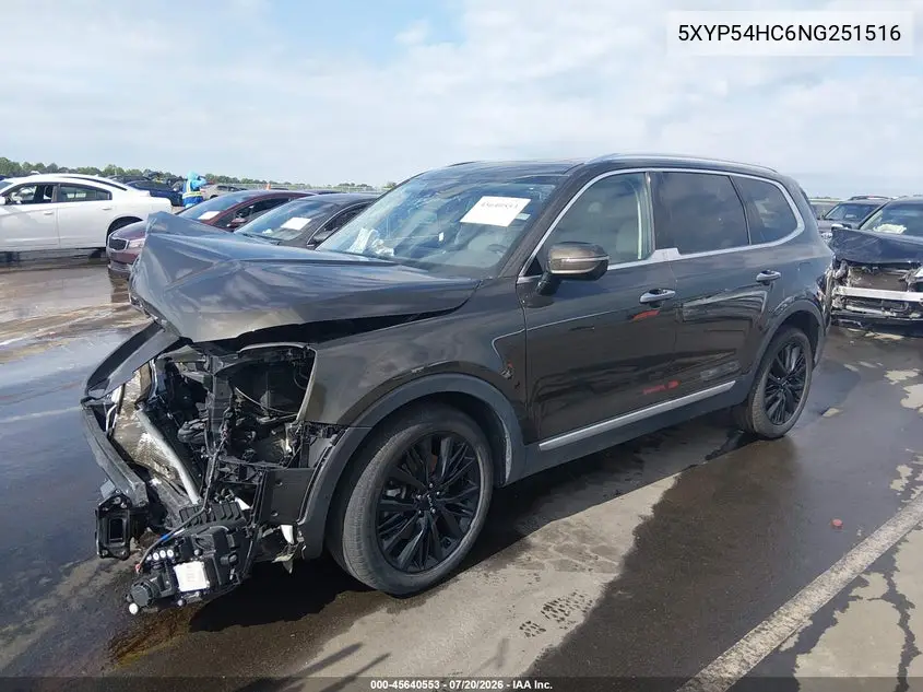 2022 Kia Telluride Sx VIN: 5XYP54HC6NG251516 Lot: 45640553