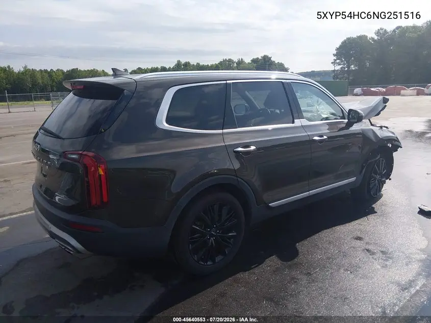2022 Kia Telluride Sx VIN: 5XYP54HC6NG251516 Lot: 45640553