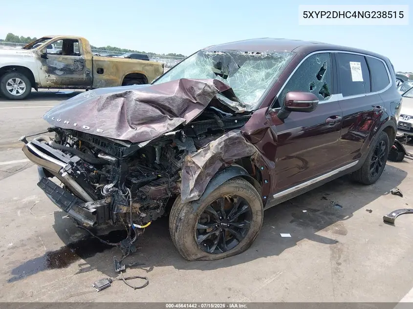 2022 Kia Telluride Lx VIN: 5XYP2DHC4NG238515 Lot: 45641442