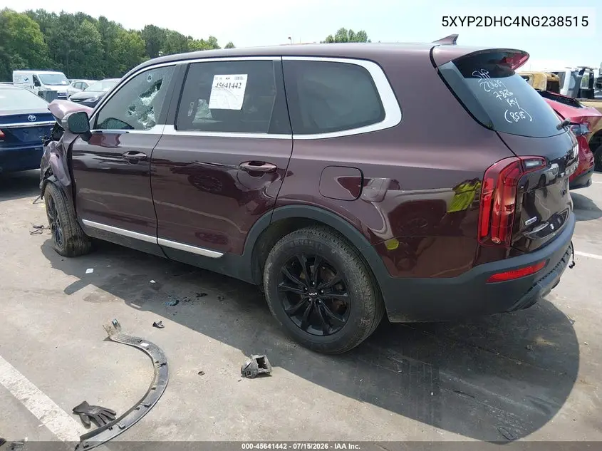 2022 Kia Telluride Lx VIN: 5XYP2DHC4NG238515 Lot: 45641442