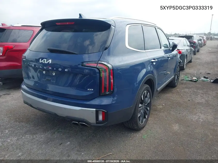 2023 Kia Telluride Sx VIN: 5XYP5DGC3PG333319 Lot: 45585135