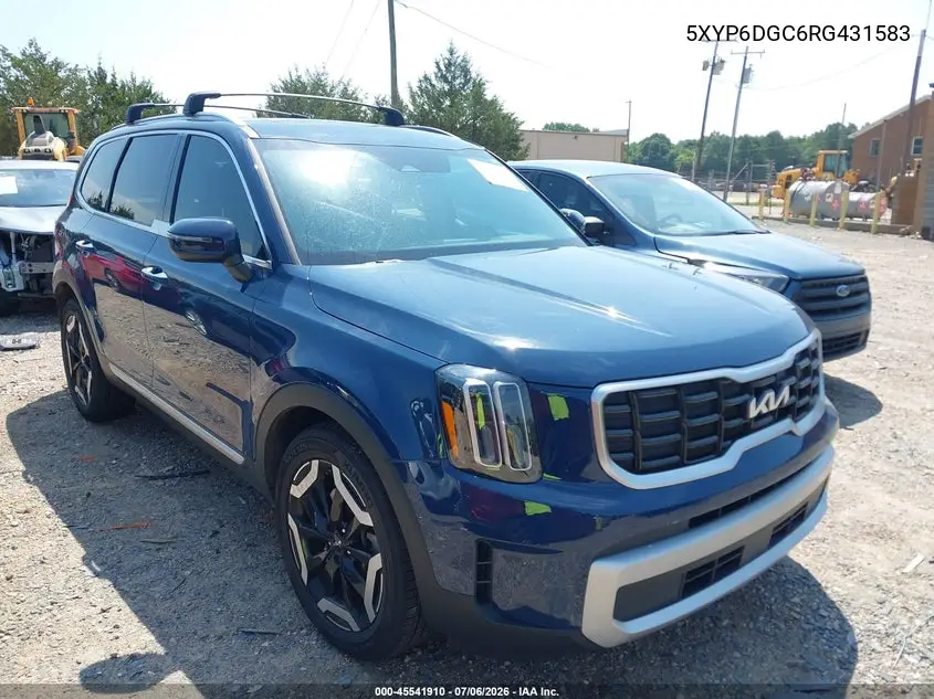 2024 Kia Telluride S VIN: 5XYP6DGC6RG431583 Lot: 45541910
