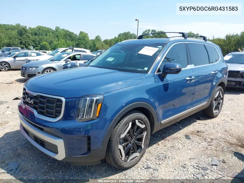 2024 Kia Telluride S VIN: 5XYP6DGC6RG431583 Lot: 45541910