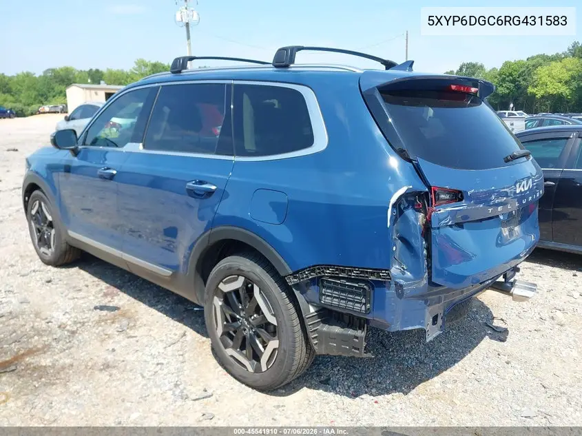 2024 Kia Telluride S VIN: 5XYP6DGC6RG431583 Lot: 45541910